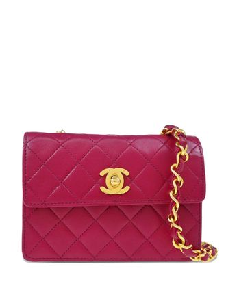 Chanel quilted shoulder bag - women - Lambskin - One Size - Purple