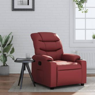 vidaXL Vidaxl - Sill&oacute;n Reclinable De Cuero Sint&eacute;tico Rojo Tinto
