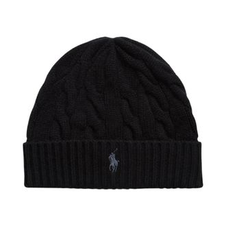 Polo Ralph Lauren Gorro de punto trenzado de lana y cachemira - Accessories - Hombre - Negro - ONE SIZE