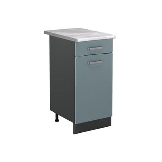 Vicco Mueble Bajo De Cocina R-line, Gris Azulado/antracita, 40 Cm Encimera M&aacute;rmol, Vicco