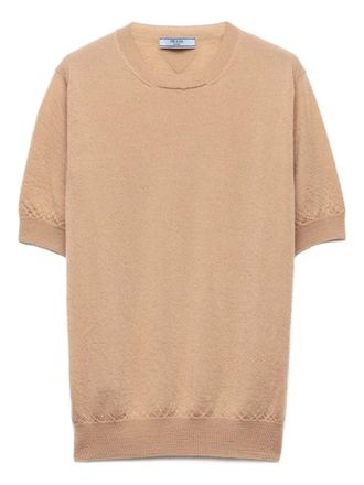 Prada cashmere crew-neck sweater - women - Cashmere - 38 - Neutrals