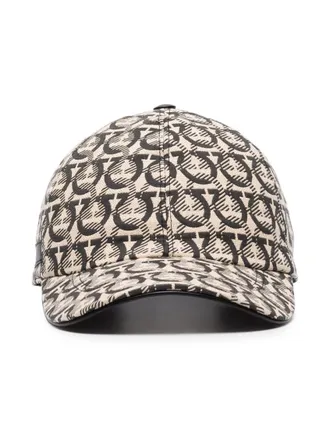 Ferragamo Black Gancini cotton baseball cap