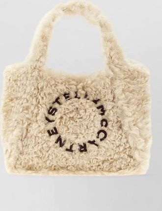 Stella McCartney stella logo shearling-effect tote bag