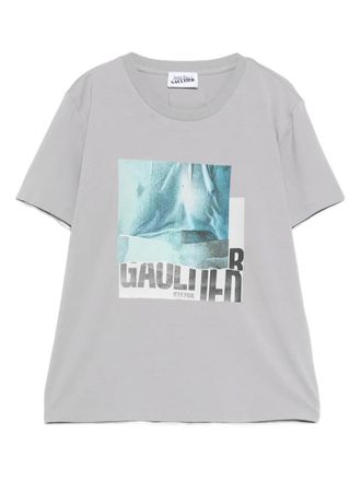 Jean Paul Gaultier graphic-print T-shirt - women - Cotton - S - Grey