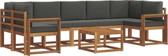vidaXL Conjunto De Sof&aacute;s De Exterior 8 Uds. Natural Y Antracita Vidaxl