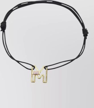 Aliita bracelet letter m charm adjustable cord