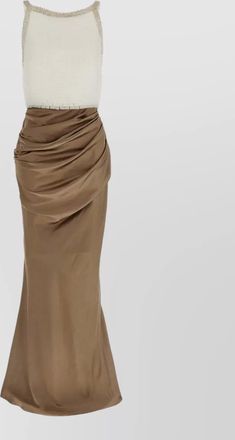 Elisabetta Franchi carpet maxi dress draped textured bodice