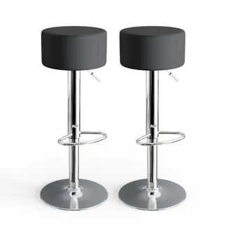 Vicco Set Di 2 Sgabelli Da Bar, Nero, 33 X 92 Cm 2 Parti Vicco