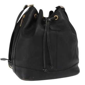 Burberry Pre-owned Bucket Bags, female, Black, Size: ONE SIZE Pre-owned Leather Shoulder Bag