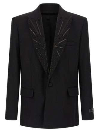 Balmain Black Virgin Wool Mens Blazer
