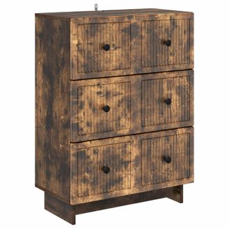 vidaXL Cajonera Roble Ahumado 66 X 34,5 X 90 Cm Madera De Ingenier&iacute;a Vidaxl