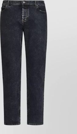 Balmain regular-leg mid-rise denim jeans with embossed logo