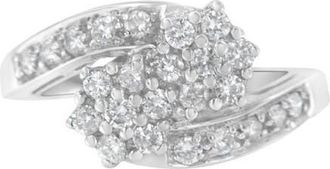 House of Brilliance 14KT White Gold 7/8 cttw Diamond Cluster Ring Band at Nordstrom