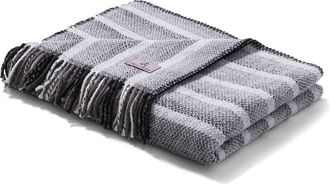 Brooks Brothers Herringbone Fringe Throw Blanket in Silver at Nordstrom Rack