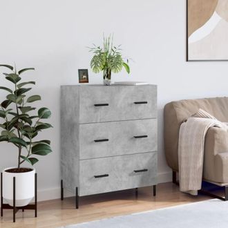 vidaXL Credenza Grigio Cemento 69,5x34x90 cm in Legno Multistrato - Vidaxl