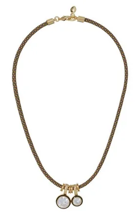 Roxanne Assoulin The Cubic Double Drop Cord Necklace in Blue/Gold at Nordstrom