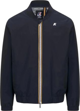 K-Way Blauwe Waterdichte Windbreaker Jas - Heren - Bomber jackets - Blauw - M - Polyester - Jassen