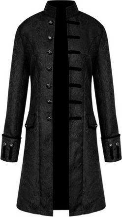 Generic Steampunk Medieval Vintage Coat Men, Gothic Single Breasted Trench Coat Long,Halloween Tailcoat Costume, Medieval Victorian Frock Uniform for Steampun