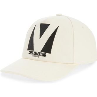 Valentino Garavani Chez Valentino Baseball Cap in Ivory/Black at Nordstrom, Size 59