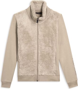 Freddy Felpa con zip, collo e fronte in sherpa, logo borchie