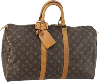 Louis Vuitton Pre-owned Weekend Bags, female, Brown, Size: ONE SIZE Pre-owned Canvas Weekend Bag
