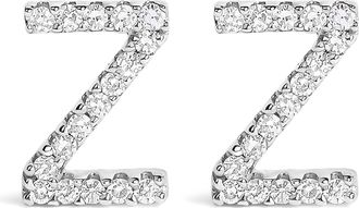 House of Brilliance 10K Gold 1/10 Cttw Diamond Initial A to Z Stud Earring