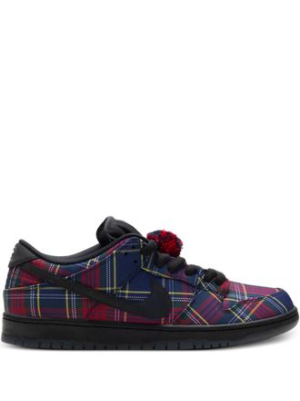 Nike SB Dunk Low tartan pompom low-top sneakers - Blauw