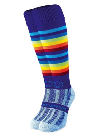 Wackysox Razzle Dazzle Rainbow Knee Length Sports Socks, Rugby Socks, Hockey Socks