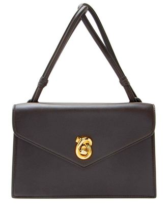 Bottega Veneta Brown Lambskin Knot Lock Nodo Piano Top Handle (Authentic Pre- Loved)