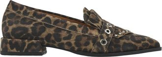 VIA VAI Jazz Emily luipaardprint loafers - Dames - Loafers - Bruin - 38 EU - Su&egrave;de - Schoenen