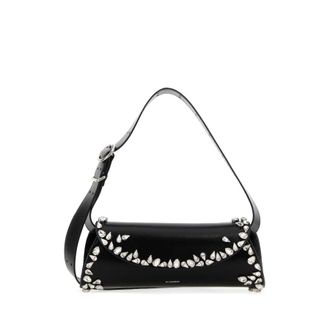 Jil Sander Black Leather Small Cannolo Crossbody Bag