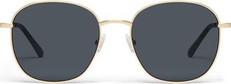 Quay Jezabell 56mm Round Sunglasses in Gold/Smoke at Nordstrom