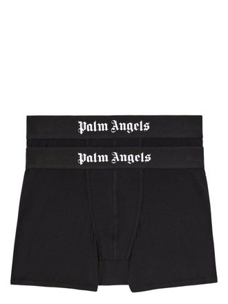 Palm Angels Twee boxershorts met logo - Zwart