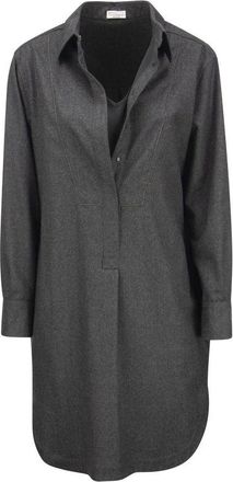 Brunello Cucinelli Gray Wool Casual Womens Dress