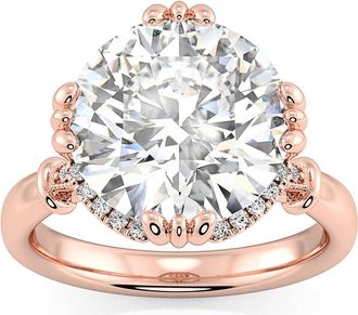 Pompeii3 Certifed 5 1/2Ct Round Diamond Engagement Ring 14k Gold Lab Grown