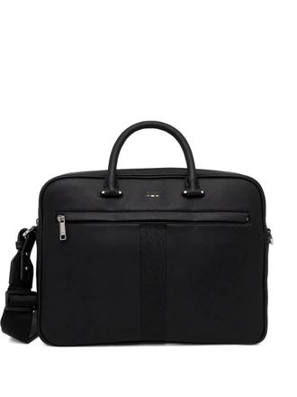 BOSS textured laptop bag - men - Polyester/Polyurethane/Recycled Polyurethane/Polyester - One Size - Black