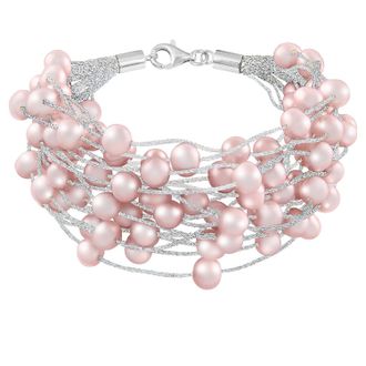 Splendid Pearls Beautiful 6-7mm Freshwater Pearl Multirow Bracelet