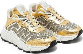 Versace Trigreca leather sneakers - Gold