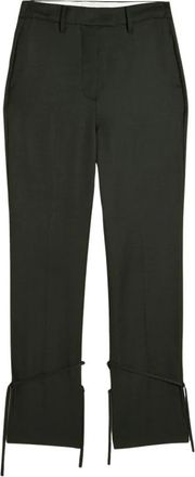 Holzweiler Moderne hoge taille broek - Dames - Vrijetijds broeken - Groen - M - Wol - Broeken
