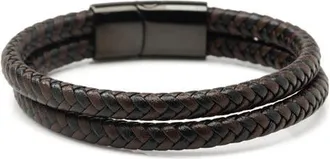 Cufflinks Inc. Layered Braided Leather Bracelet in Brown at Nordstrom