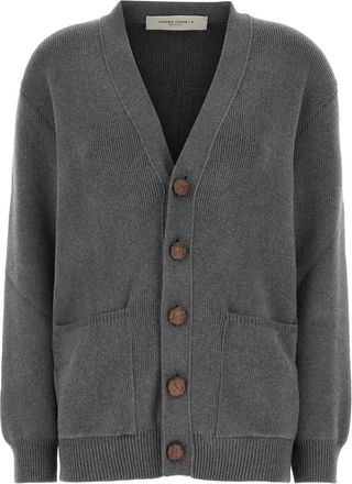Golden Goose Gebreid vest - Dames - Vesten - Grijs - XS - Katoen - Truien & Vesten