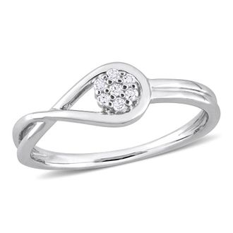 Amour Diamond Accent Infinity Promise Ring In Sterling Silver