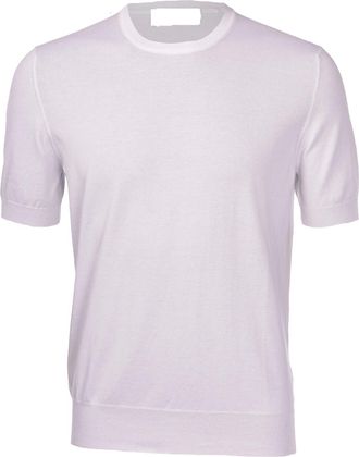 Paolo Fiorillo Fitted White Knit Top with Ribbed Details