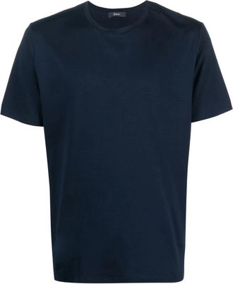 Herno Blauw T-shirt 9200 Stijlvol - Heren - T-shirts - Blauw - 2XL - Katoen - Tops