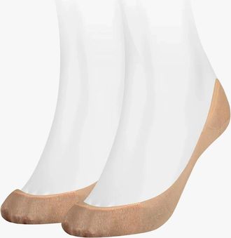 Tommy Hilfiger Womens Tommy Hilfiger 2 Pack Womens Ballerina Socks Beige - Cream - Size: 6.5/6/8/7.5/7