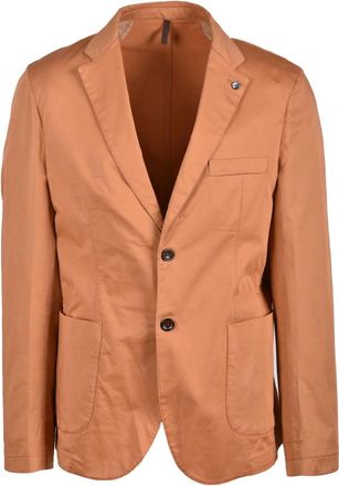 Laboratori Italiani Orange Tailored Cotton-Blend Stretch Blazer