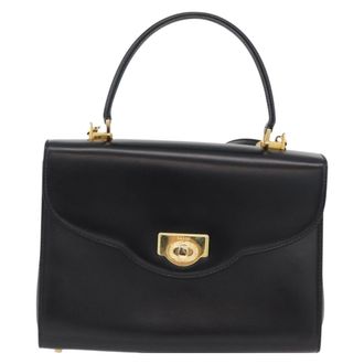 Bally Handbag Leather Black Leather Handbag (Pre-Owned)