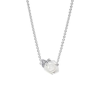 Pandora White Rose In Bloom Collier Ketting - Dames - Accessoires - Wit - Maat: 145 CM