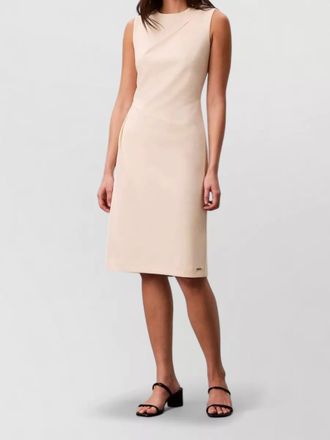 Calvin Klein crepe dress sleeveless knee length round neckline