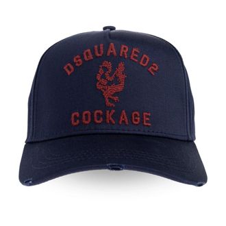 Dsquared2 Baseball Cap - Heren - Petten - Blauw - ONE Size - Katoen - Accessoires